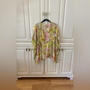 Loft Outlet: Open-Front Floral Kimono XS/S